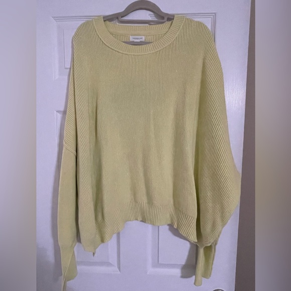 Chic Soul Sweaters - CHIC SOUL Dolman Sleeve Sweater-Yellow-Size 1X-reverse seam,side split